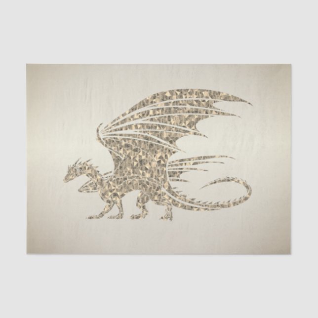 Papier Mousseline Dragon de mosaïque Extraordinaire Golden (Recto)