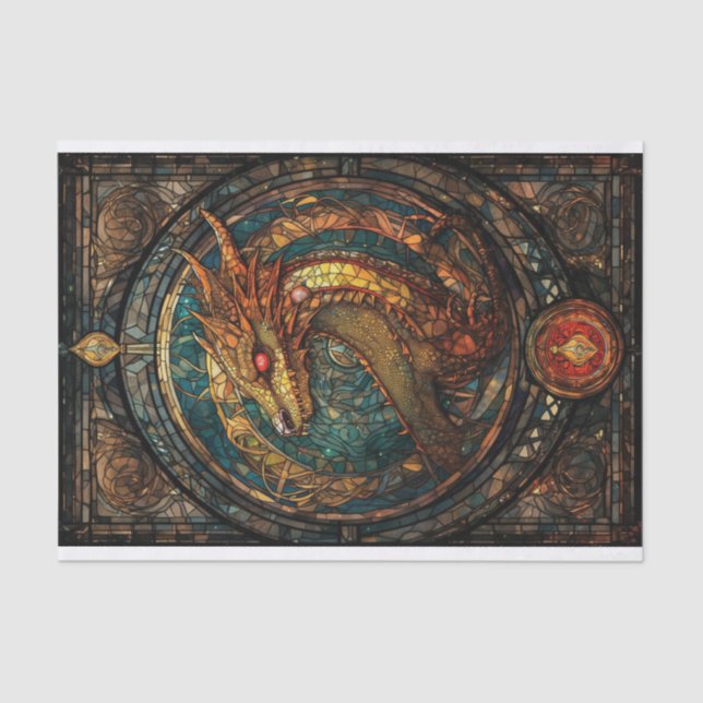 Papier Mousseline Dragon en verre tendu (Recto)