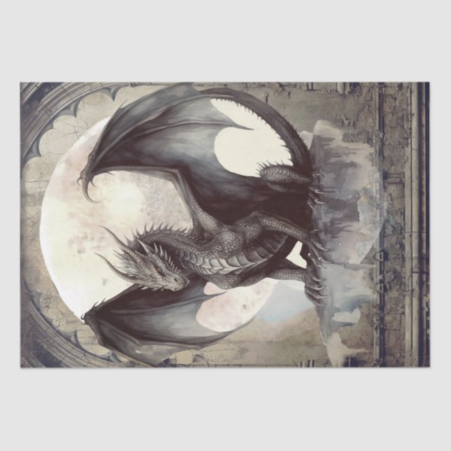 Papier Mousseline Dragon foncé (Recto)