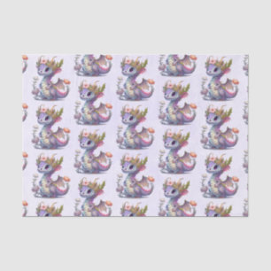 Papier Mousseline Dragon violet à couronne élégante