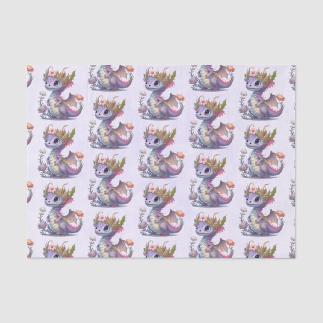 Papier Mousseline Dragon violet à couronne élégante (Recto)