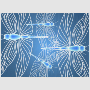 Papier Mousseline Dragonfly Aqua Dragonflies Decoupage