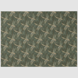 Papier Mousseline Dragonfly Art Green Design Motif Découpage