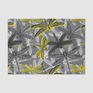 Papier Mousseline dragonfly dessinée à la main stylisée sans couture