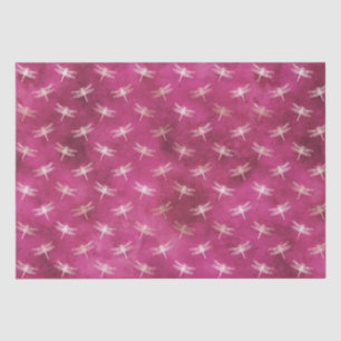 Papier Mousseline Dragonlies d'aquarelle rose