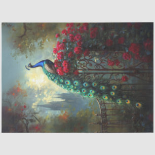 Papier Mousseline Dramatique Peacock Roses rouges Découpage gothique