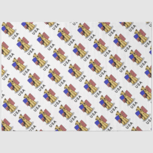 Papier Mousseline Drapeau américain Airedale Terrier Dog - mignonne