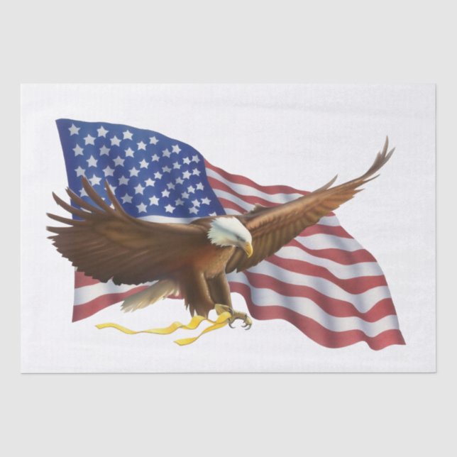 Papier Mousseline Drapeau américain et aigle (Recto)