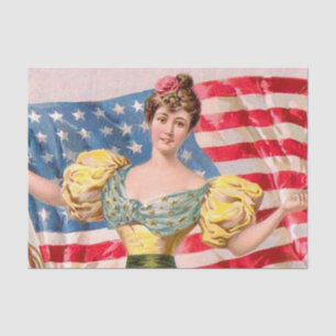 Papier Mousseline Drapeau américain Lady Liberty Independence