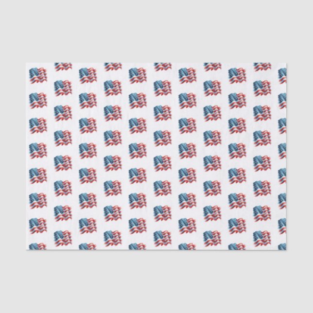 Papier Mousseline Drapeau américain Rouge Blanc et Bleu thème (Recto)