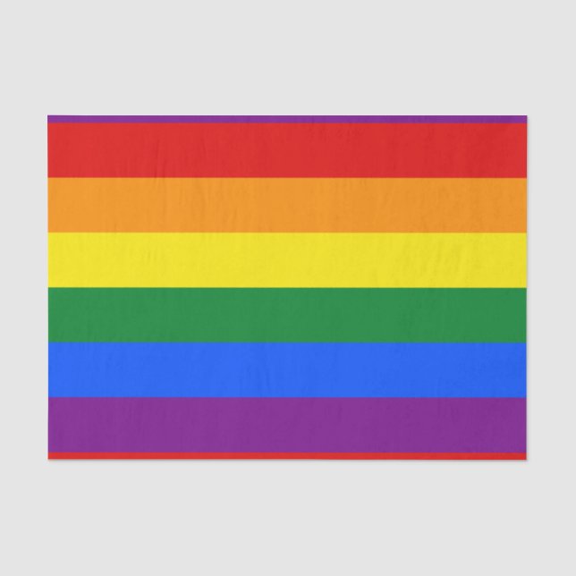 Papier Mousseline Drapeau arc-en-ciel 6 bandes LGBT Gay pride (Recto)