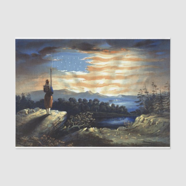 Papier Mousseline Drapeau céleste américain dans le ciel, Guerre civ (Recto)