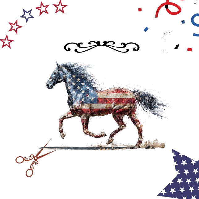 Papier Mousseline Drapeau Cheval Drapeau Patriotique Média Mixte (Créateur téléchargé)