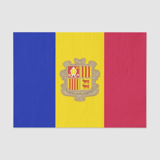 Papier Mousseline Drapeau d'Andorre patriotique (Recto)