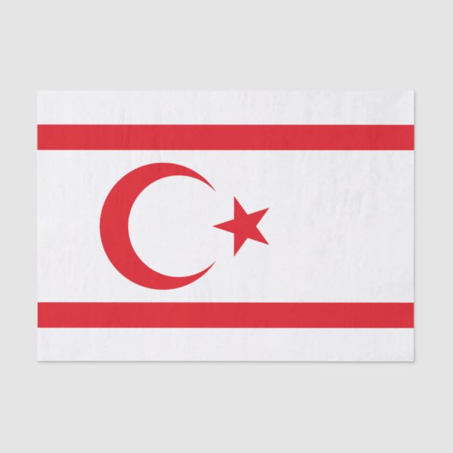 Papier Mousseline Drapeau de Chypre du Nord (Recto)