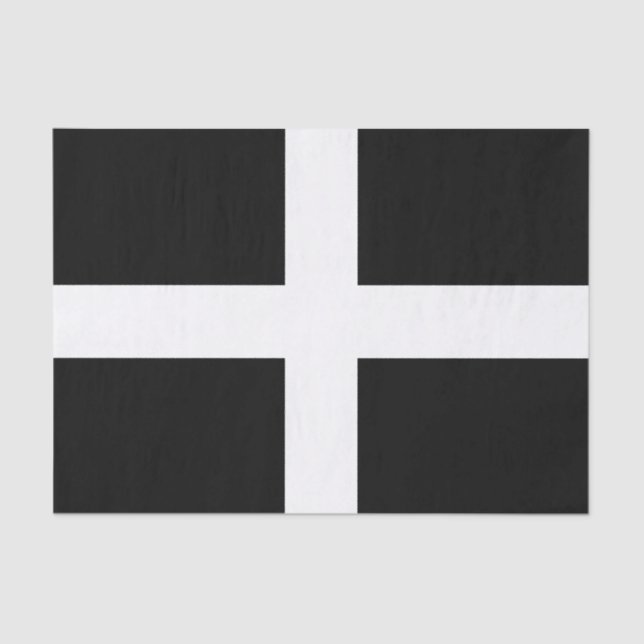 Papier Mousseline Drapeau de Cornouailles (Cornwall) (Comté d'Anglet (Recto)