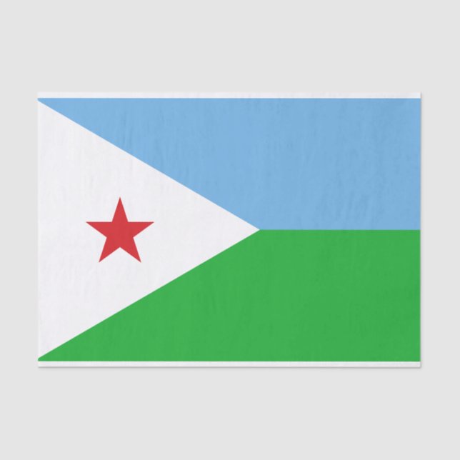 Papier Mousseline Drapeau de Djibouti (Recto)