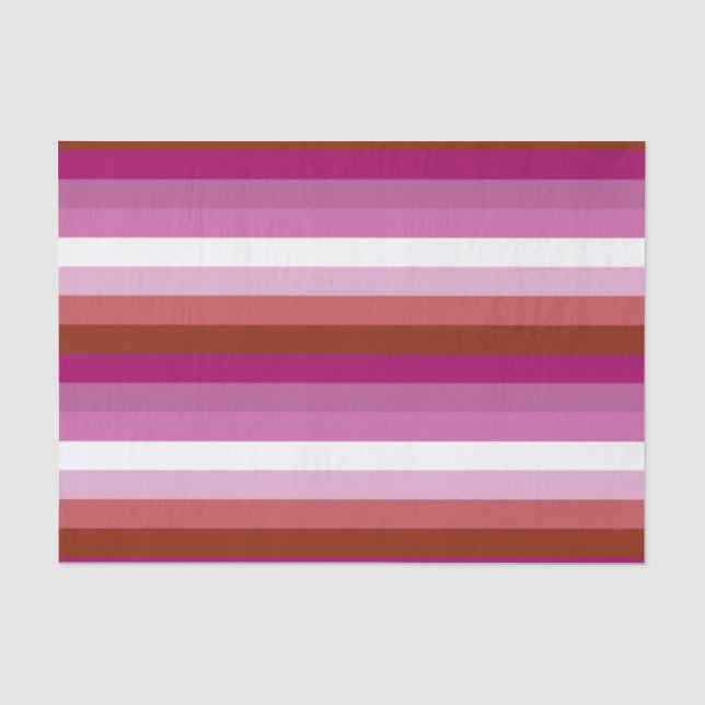 Papier Mousseline Drapeau de fierté lesbienne horizontale (Recto)