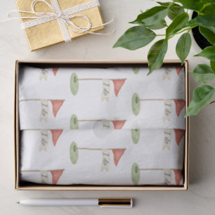Papier Mousseline Drapeau de golf romantique "Je le veux" Cadeau de