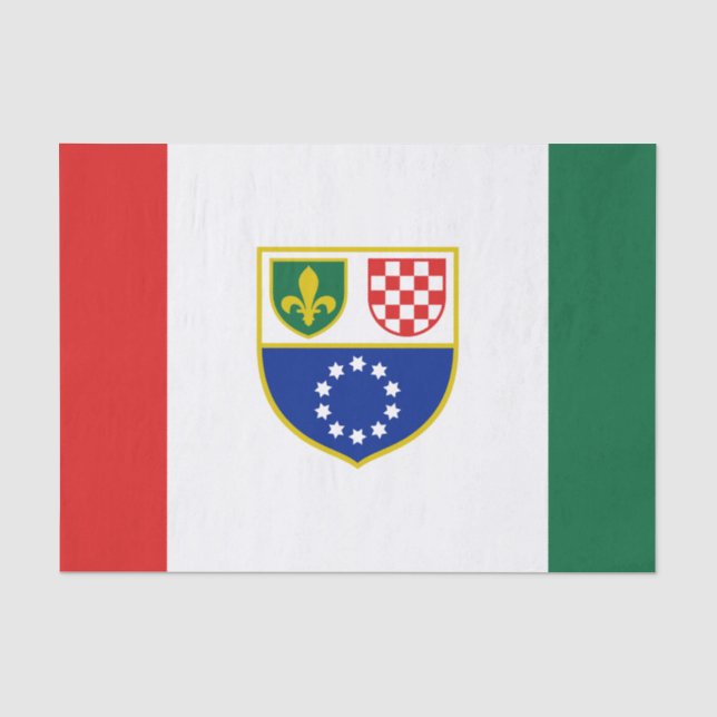 Papier Mousseline Drapeau de la Fédération de Bosnie (Recto)