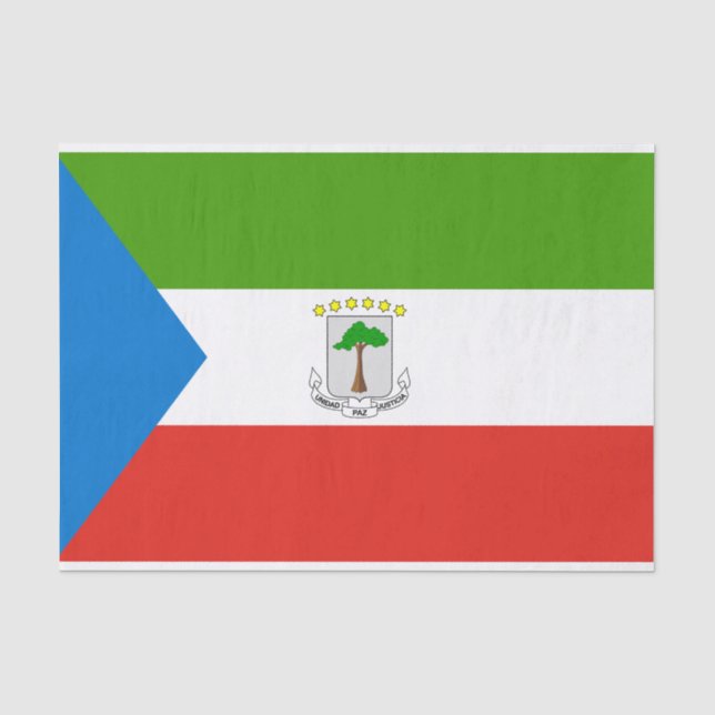Papier Mousseline Drapeau de la Guinée équatoriale (Recto)