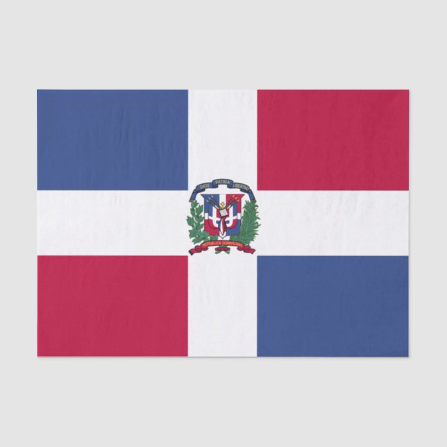 Papier Mousseline Drapeau de la République dominicaine (Recto)