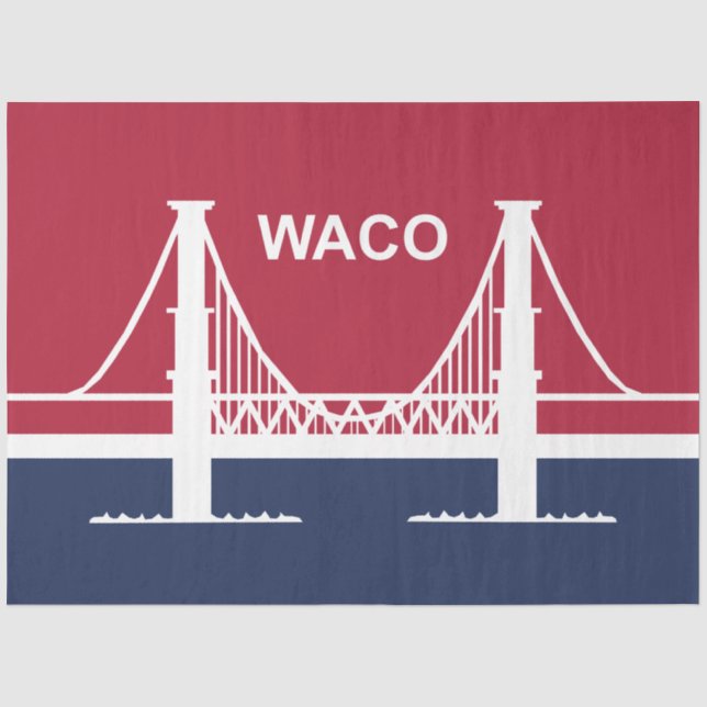 Papier Mousseline Drapeau de la ville de Waco (Texas, USA) (Recto)