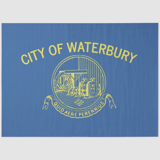 Papier Mousseline Drapeau de la ville de Waterbury (Connecticut) (Recto)