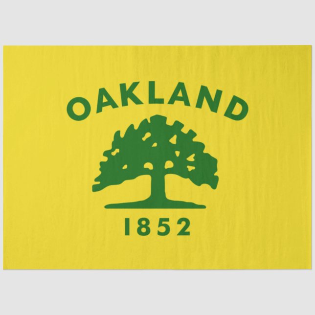 Papier Mousseline Drapeau de la ville d'Oakland (Californie) (Recto)