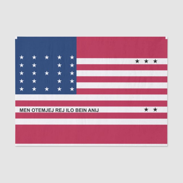 Papier Mousseline Drapeau de l'atoll de Bikini Patriotique (Recto)