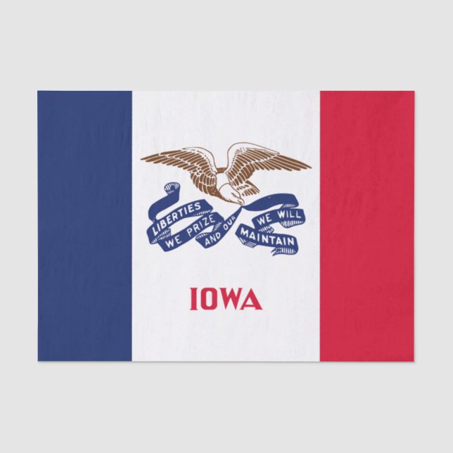 Papier Mousseline Drapeau de l'État de l'Iowa (Recto)