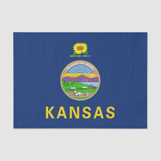 Papier Mousseline Drapeau de l'État du Kansas (Recto)