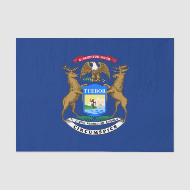 Papier Mousseline Drapeau de l'État du Michigan (Recto)