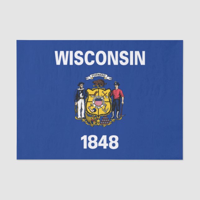 Papier Mousseline Drapeau de l'État du Wisconsin (Recto)