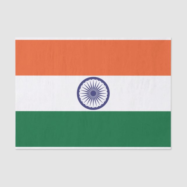 Papier Mousseline Drapeau de l'Inde (Recto)