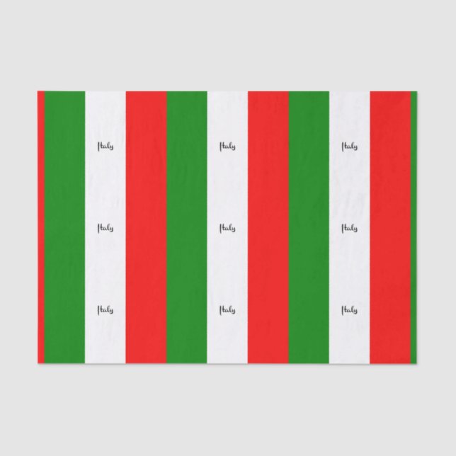 Papier Mousseline Drapeau de l'Italie, étiqueté (Recto)