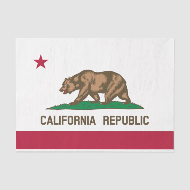 Papier Mousseline Drapeau de l'ours de Californie : État de Cali Gol (Recto)