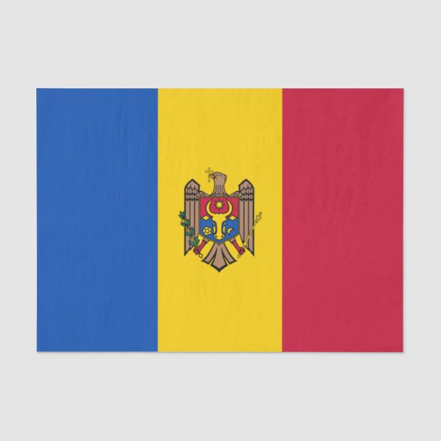 Papier Mousseline Drapeau de Moldova (Recto)
