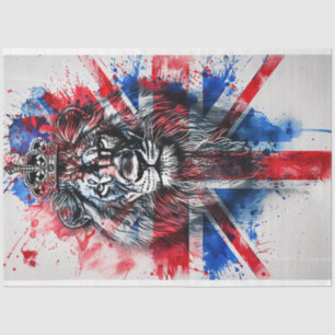 Papier Mousseline Drapeau de tête de lion britannique