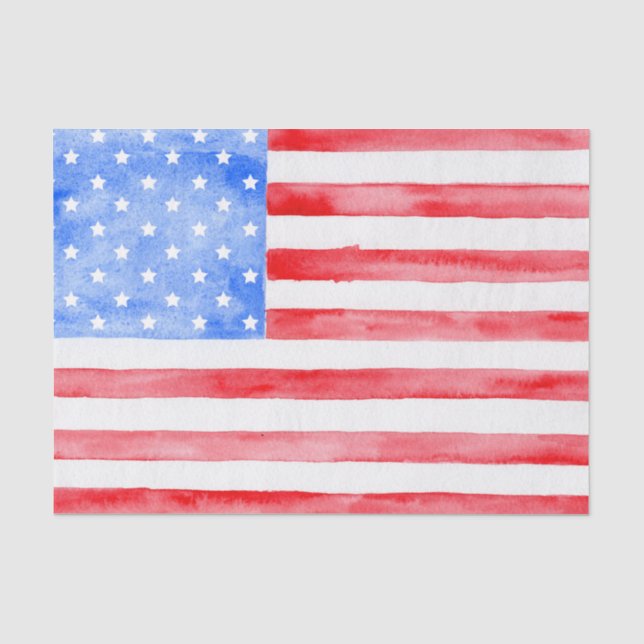 Papier Mousseline Drapeau des Etats-Unis d'aquarelle (Recto)