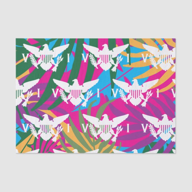 Papier Mousseline Drapeau des îles Vierges américaines, Abstrait tro (Recto)