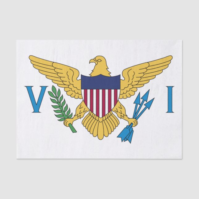 Papier Mousseline Drapeau des îles Vierges américaines patriotiques (Recto)