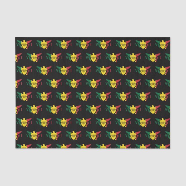 Papier Mousseline Drapeau des îles Vierges américaines | Rouge jaune (Recto)
