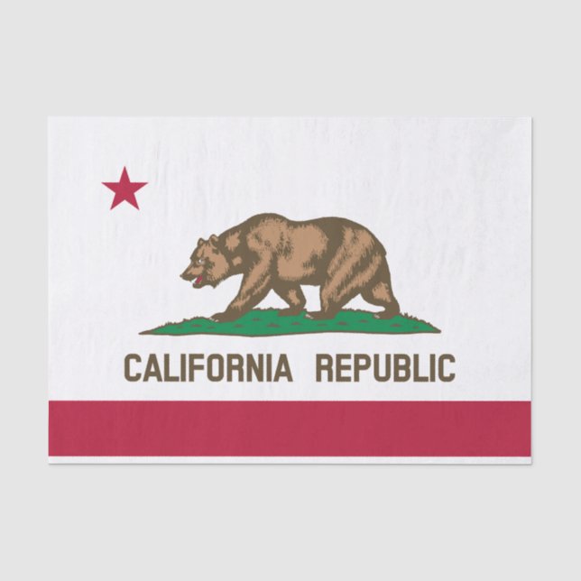Papier Mousseline Drapeau d'État de la République de Californie (Recto)