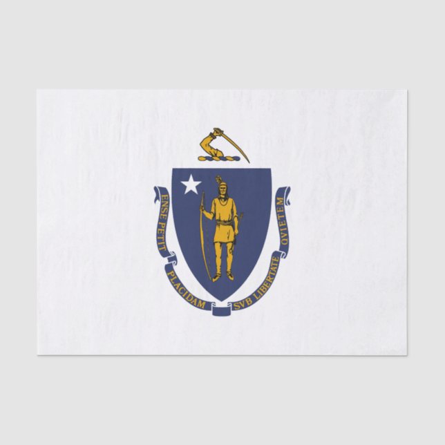 Papier Mousseline Drapeau d'État du Massachusetts (Recto)
