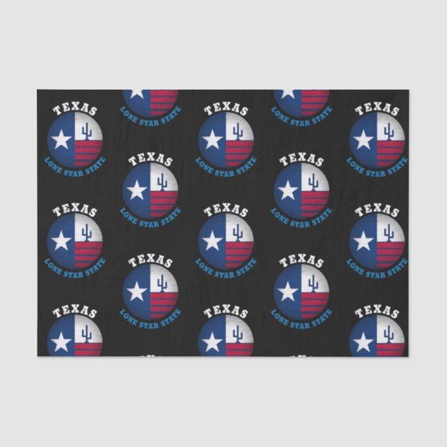 PAPIER MOUSSELINE DRAPEAU D'ÉTAT TEXAS LONE STAR (Recto)