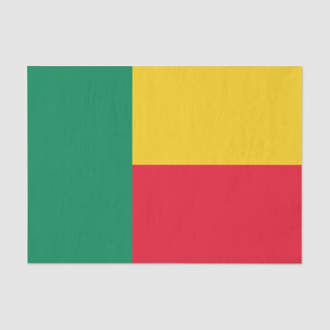 Papier Mousseline Drapeau du Bénin patriotique papier de tissus (Recto)