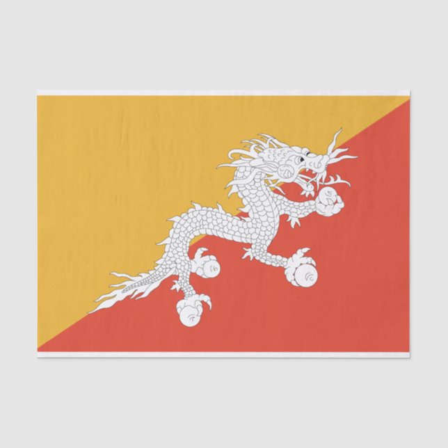 Papier Mousseline Drapeau du Bhoutan patriotique (Recto)