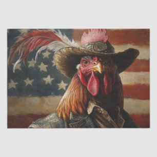 Papier Mousseline Drapeau du coq patriotique des États-Unis