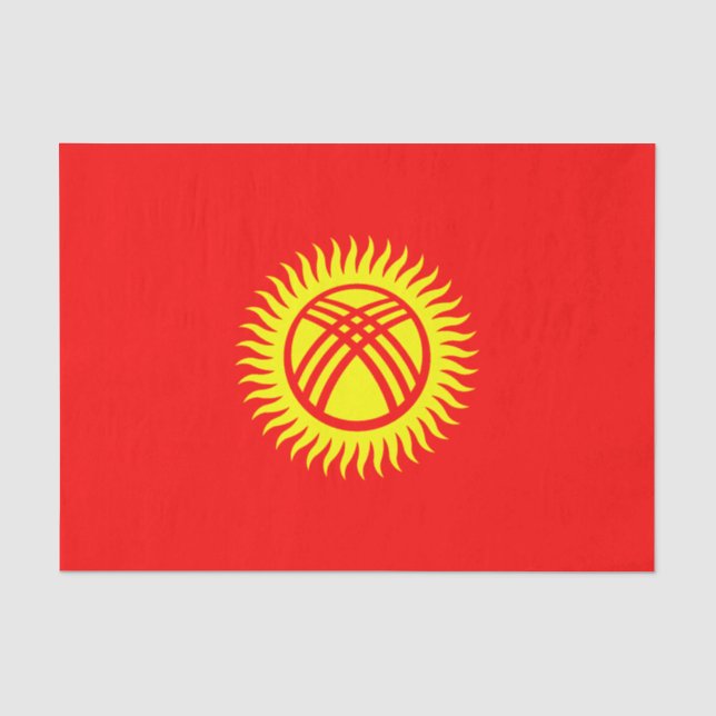 Papier Mousseline Drapeau du Kirghizistan (Recto)